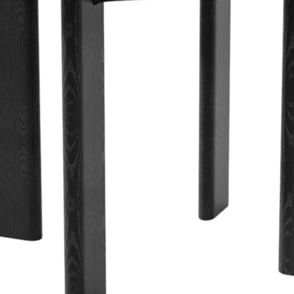 42" Black Solid Wood Round Top Dining Table