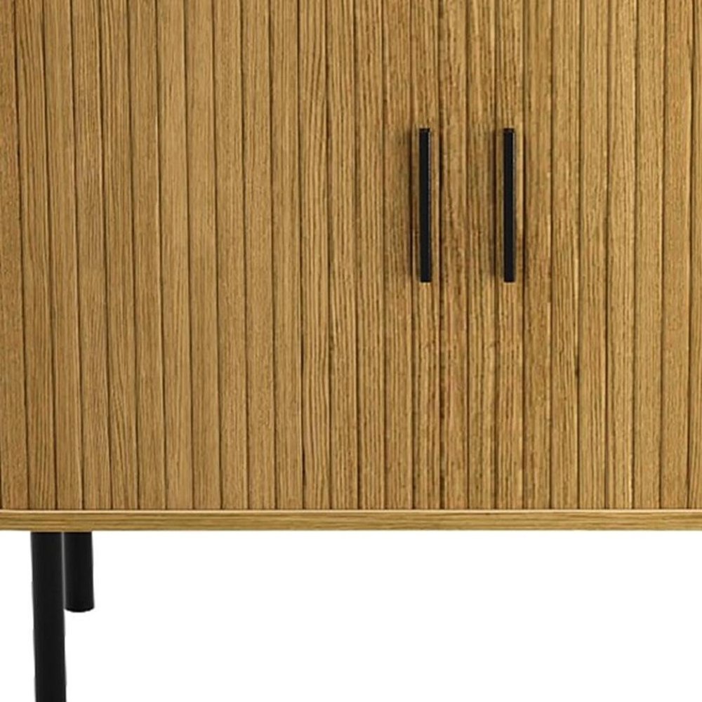 47" Natural Wood Sideboard With Two Sliding Doors