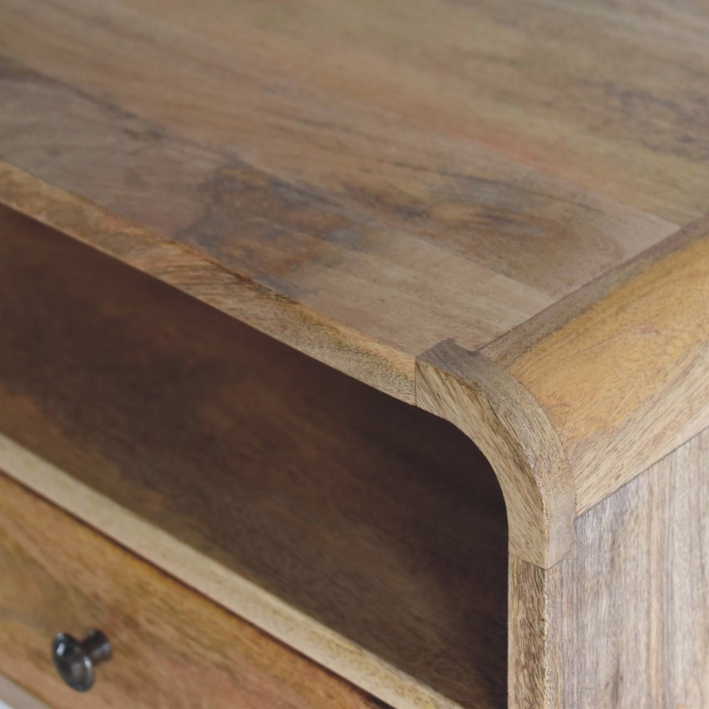 18" Brown Solid Wood One Drawer Floating Nightstand