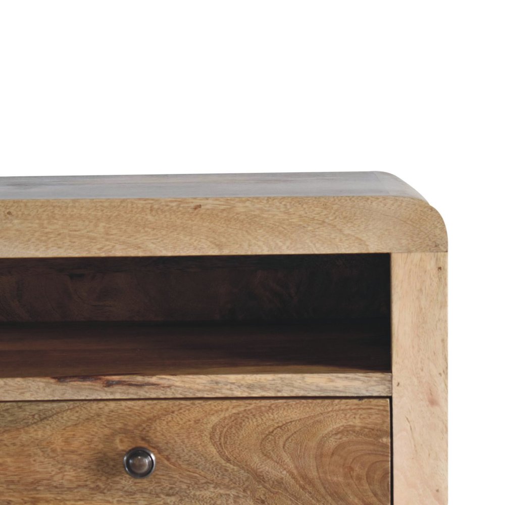 18" Brown Solid Wood One Drawer Floating Nightstand