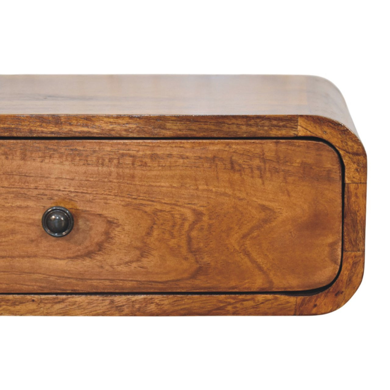 18" Chestnut Solid Wood Distressed One Drawer Floating Nightstand