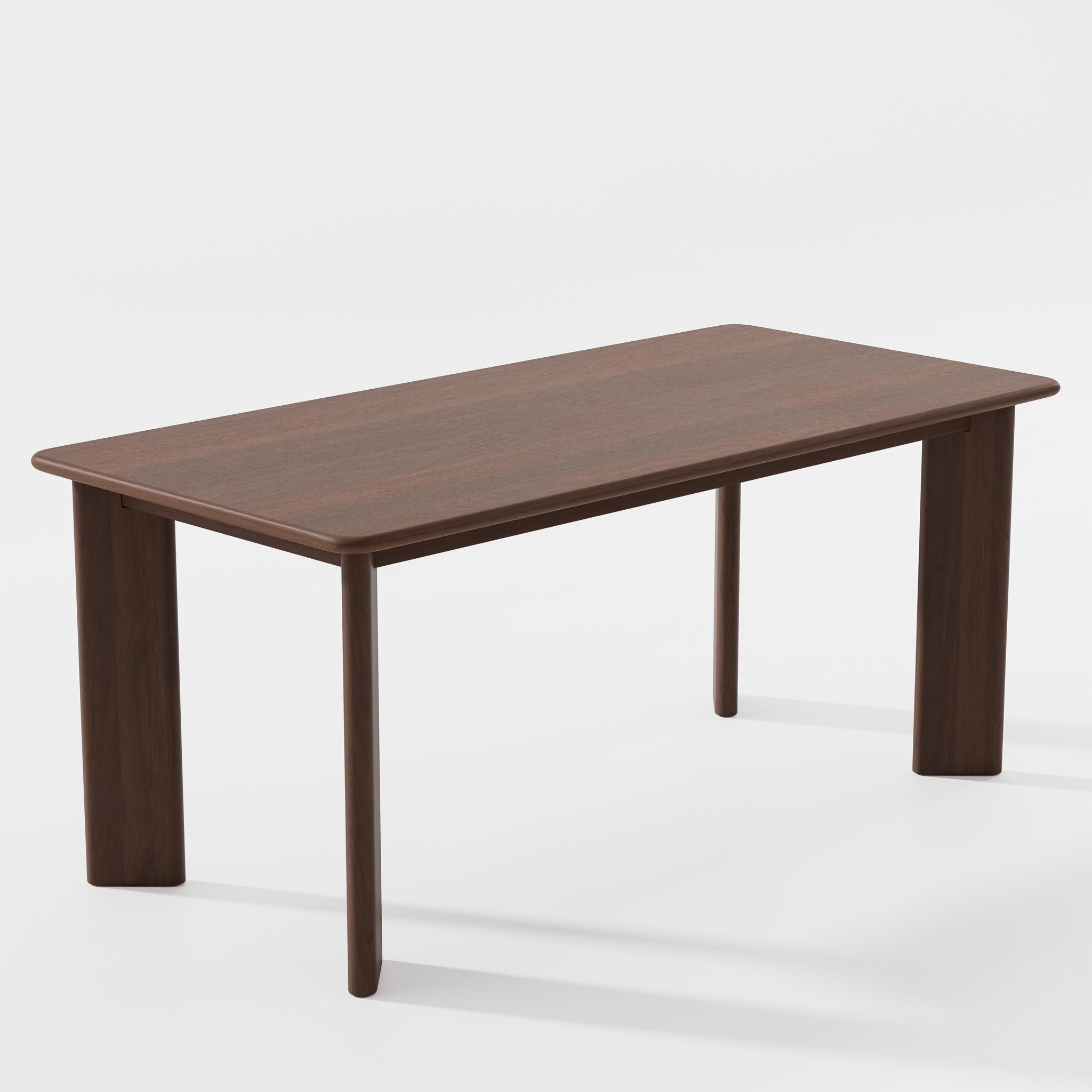 66" Brown Solid Wood Dining Table