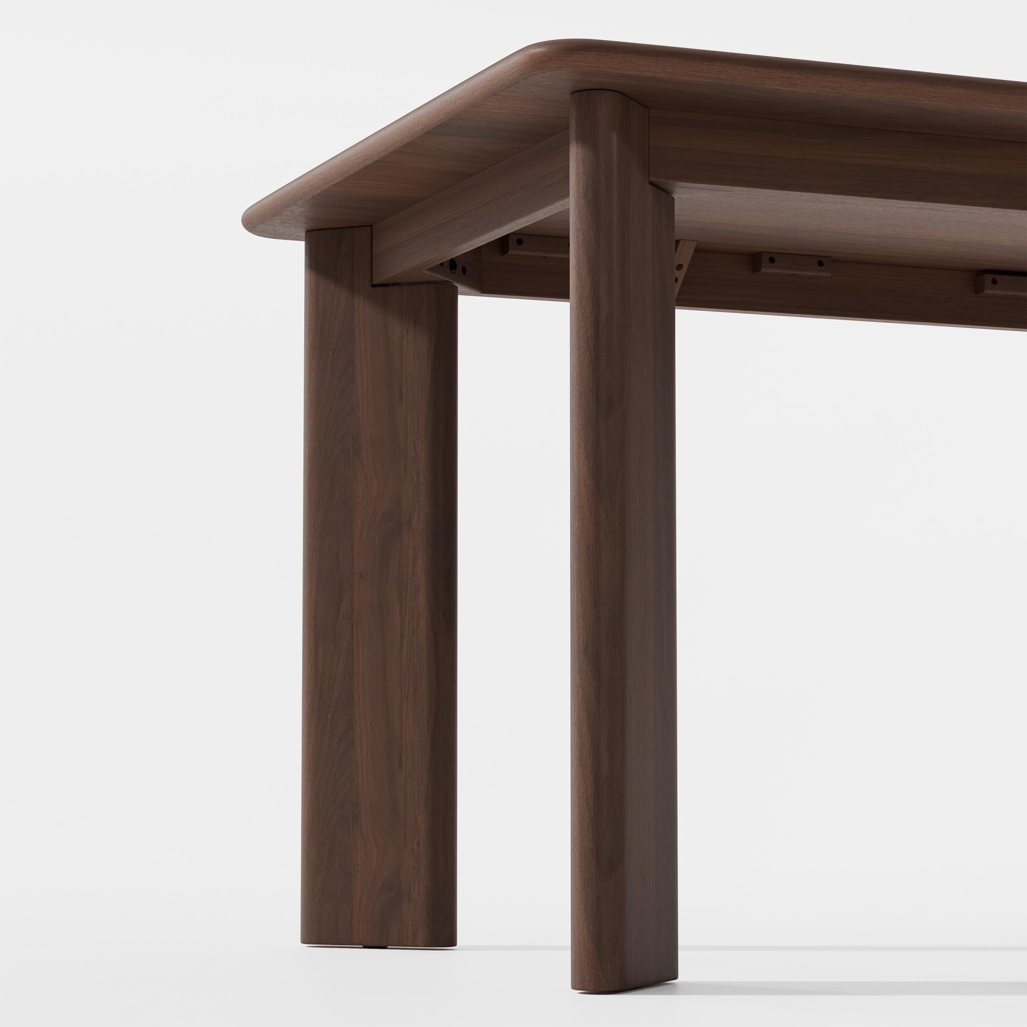 66" Brown Solid Wood Dining Table