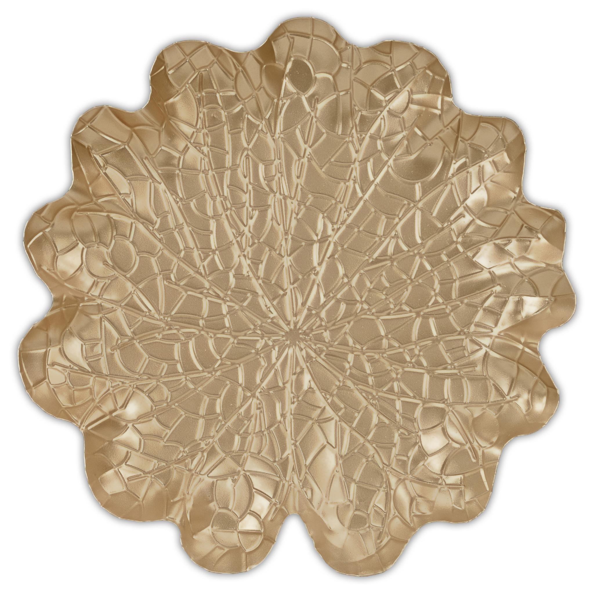 12" Gold Metal Handmade Lily Pad Vanity Tray