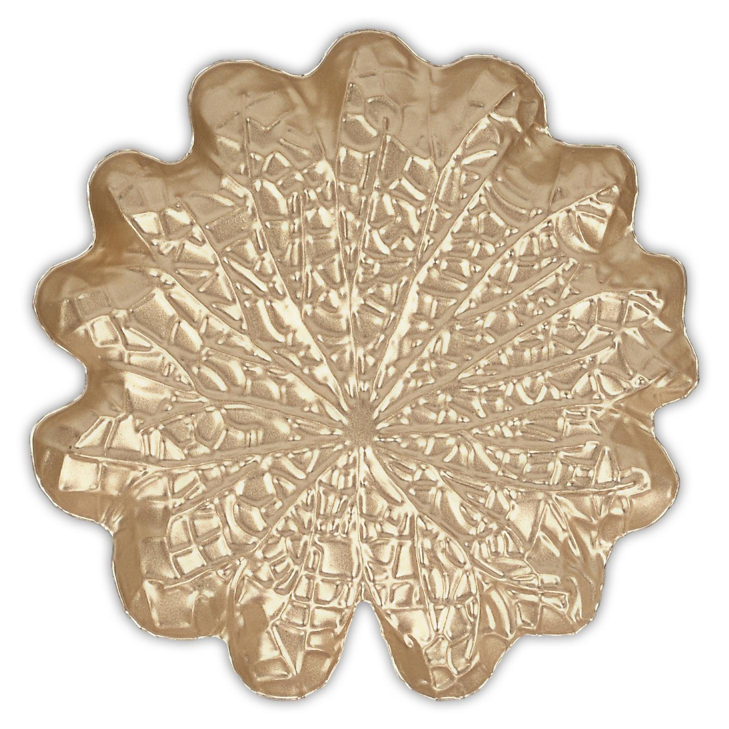 6" Gold Metal Handmade Lily Pad Trinket Tray