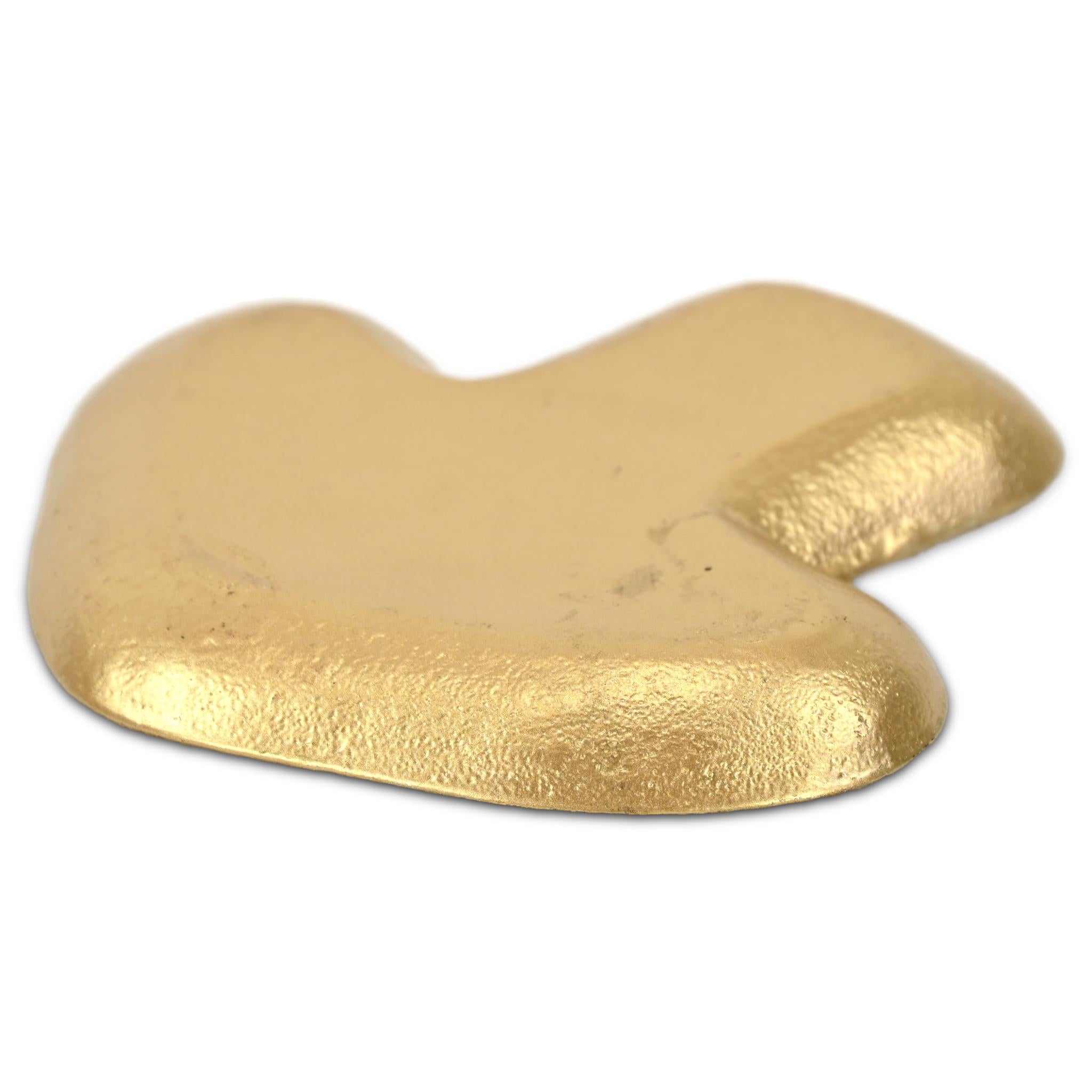7" Gold Cast Iron Handmade Mushroom Trinket Tray