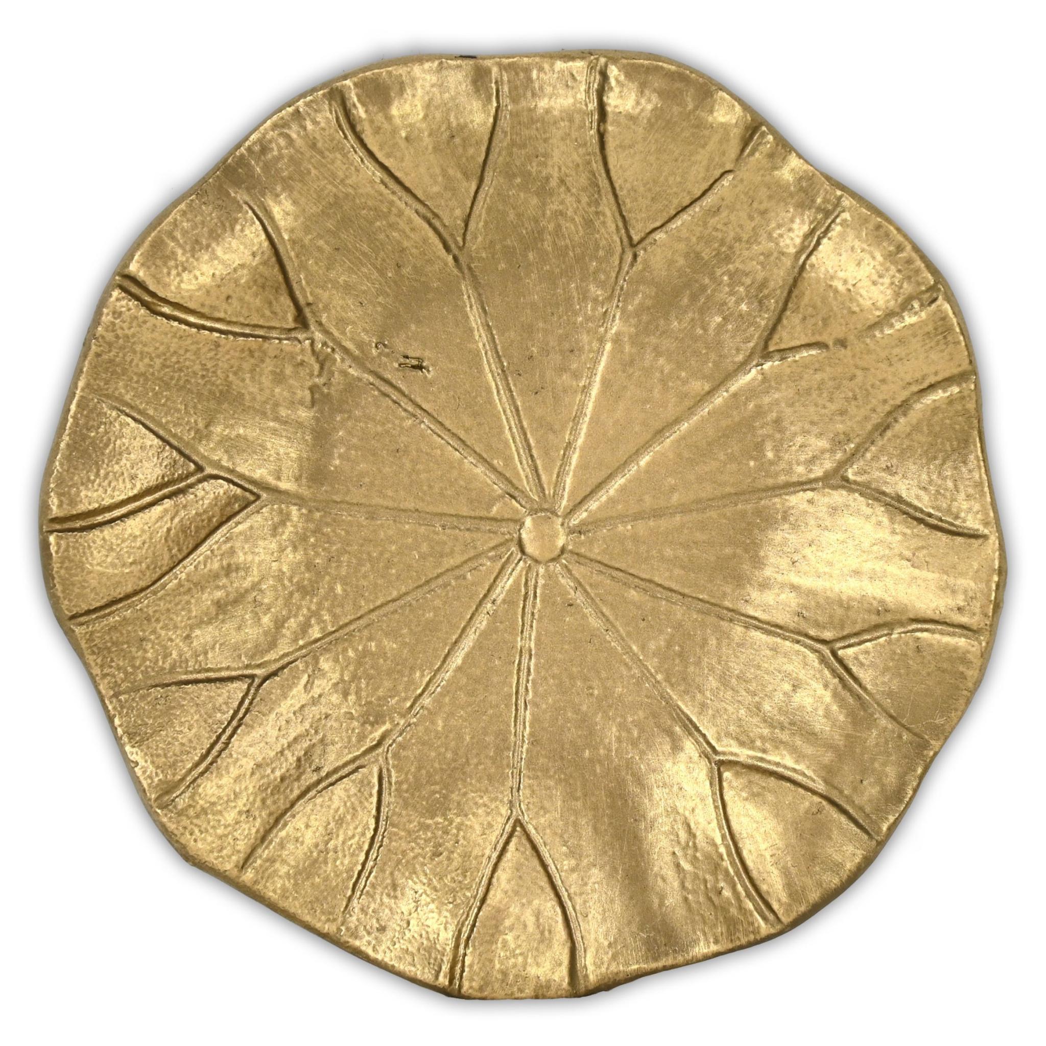 6" Gold Cast Iron Lily Pad Trinket Tray