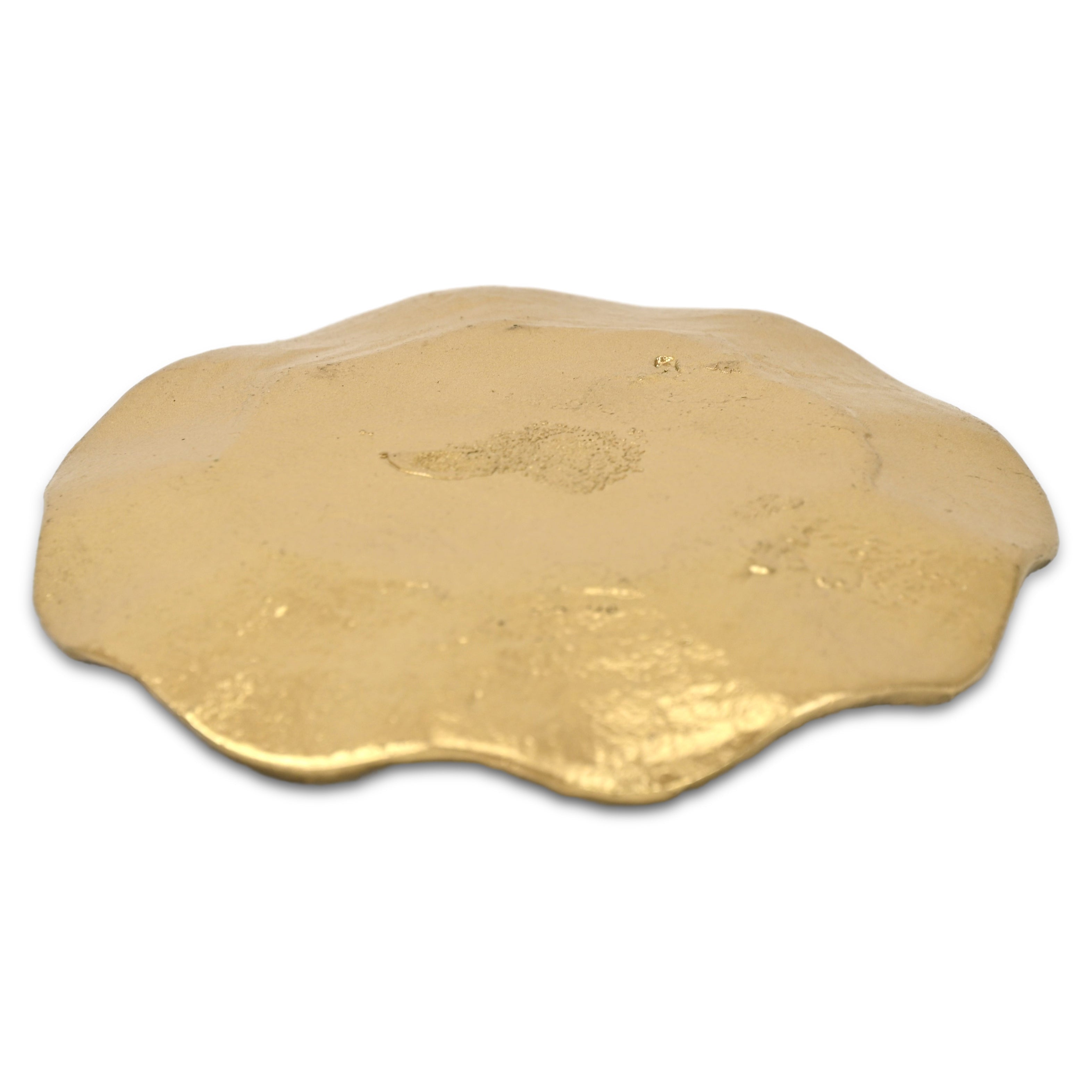 6" Gold Cast Iron Lily Pad Trinket Tray