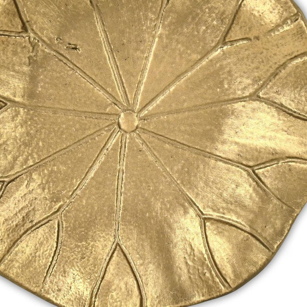 6" Gold Cast Iron Lily Pad Trinket Tray