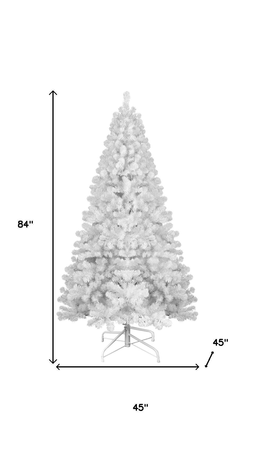 7' White Full Pine Christmas Tree