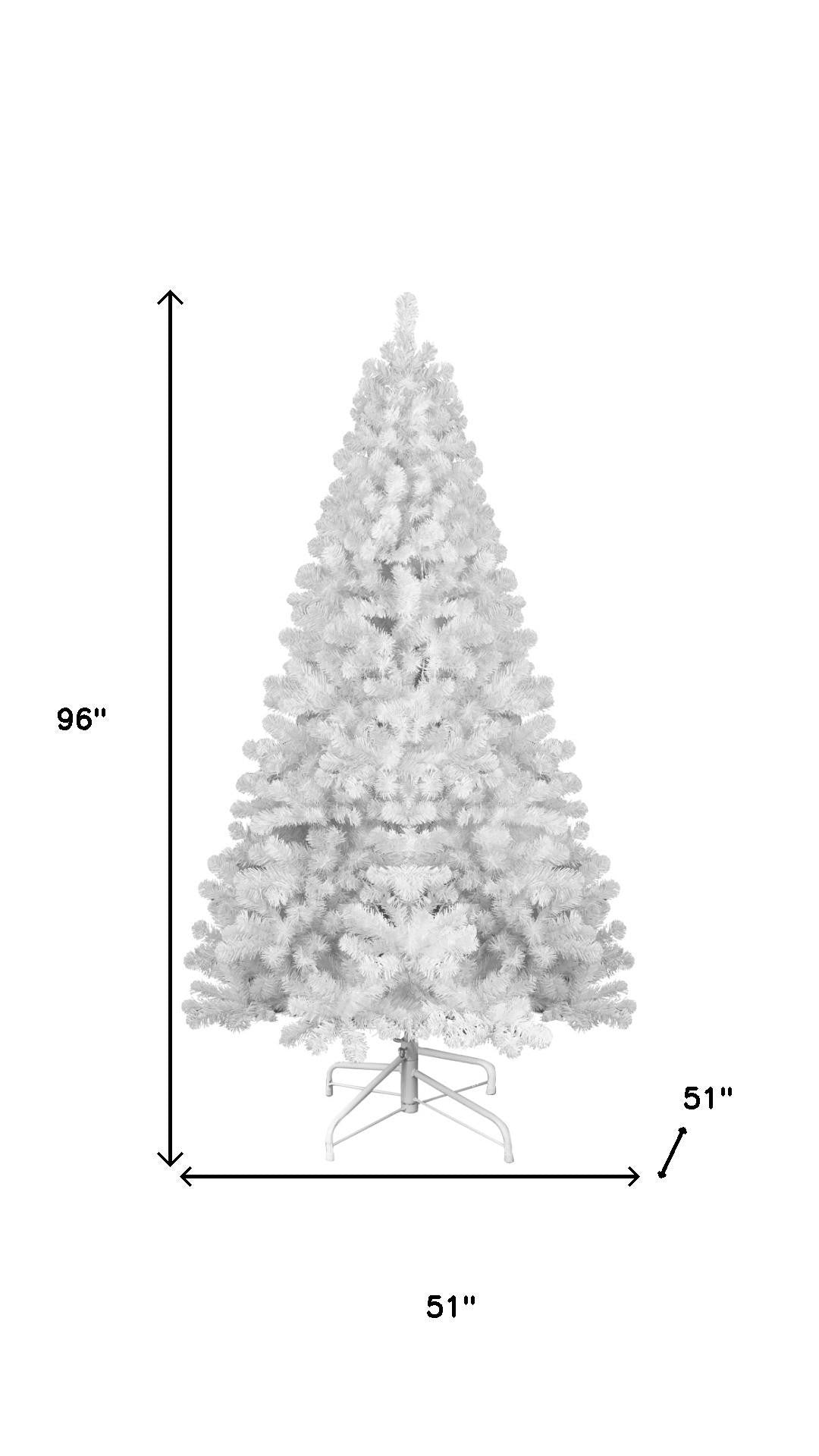 8' White Full Pine Christmas Tree