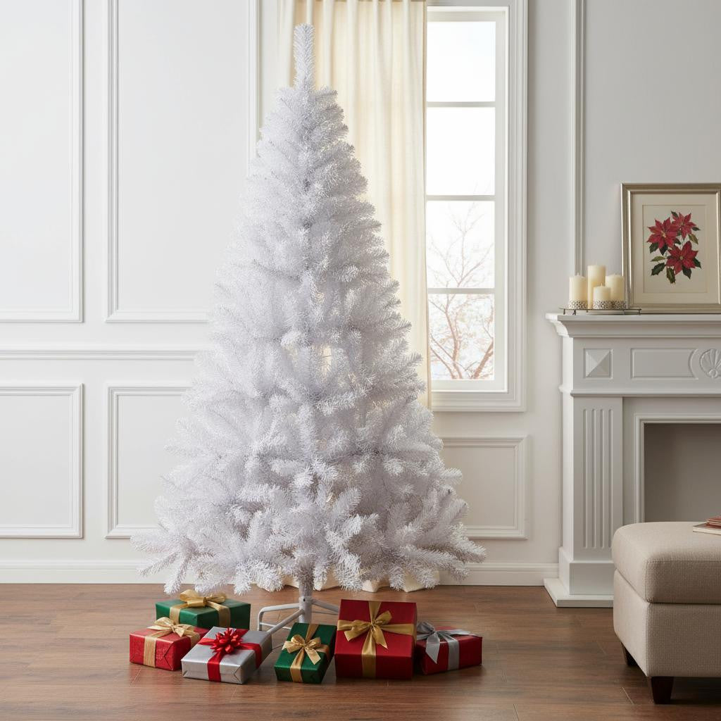 9' White Full Pine Christmas Tree