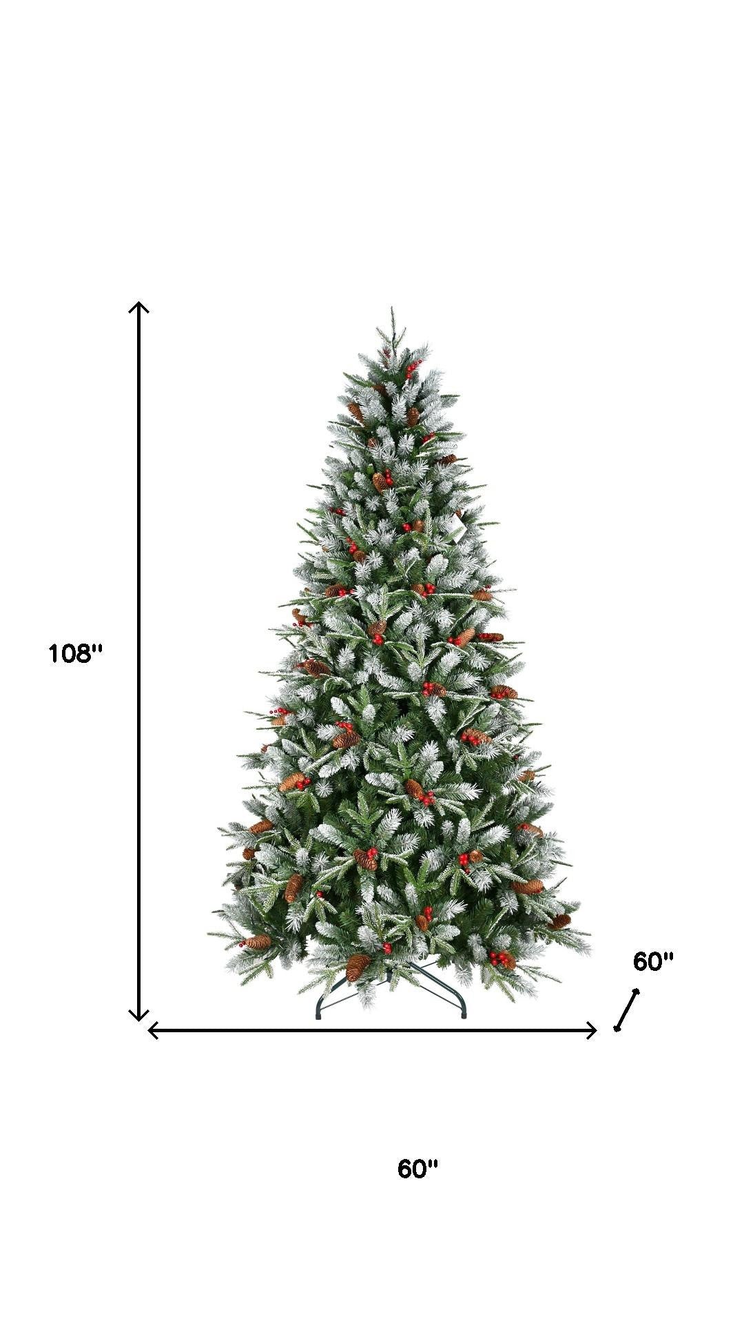 9' White Full Pine Christmas Tree