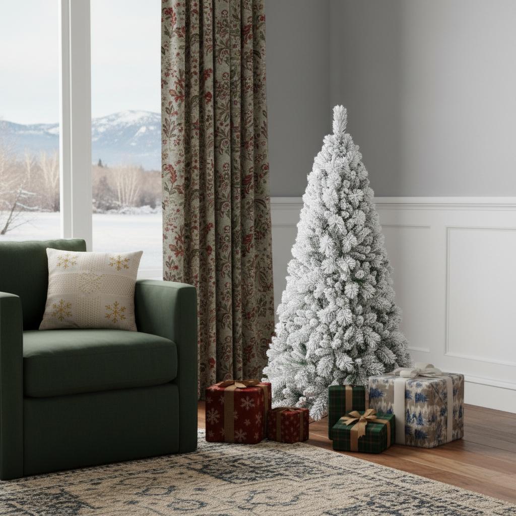 5' Full Flocked Pine Christmas Tree