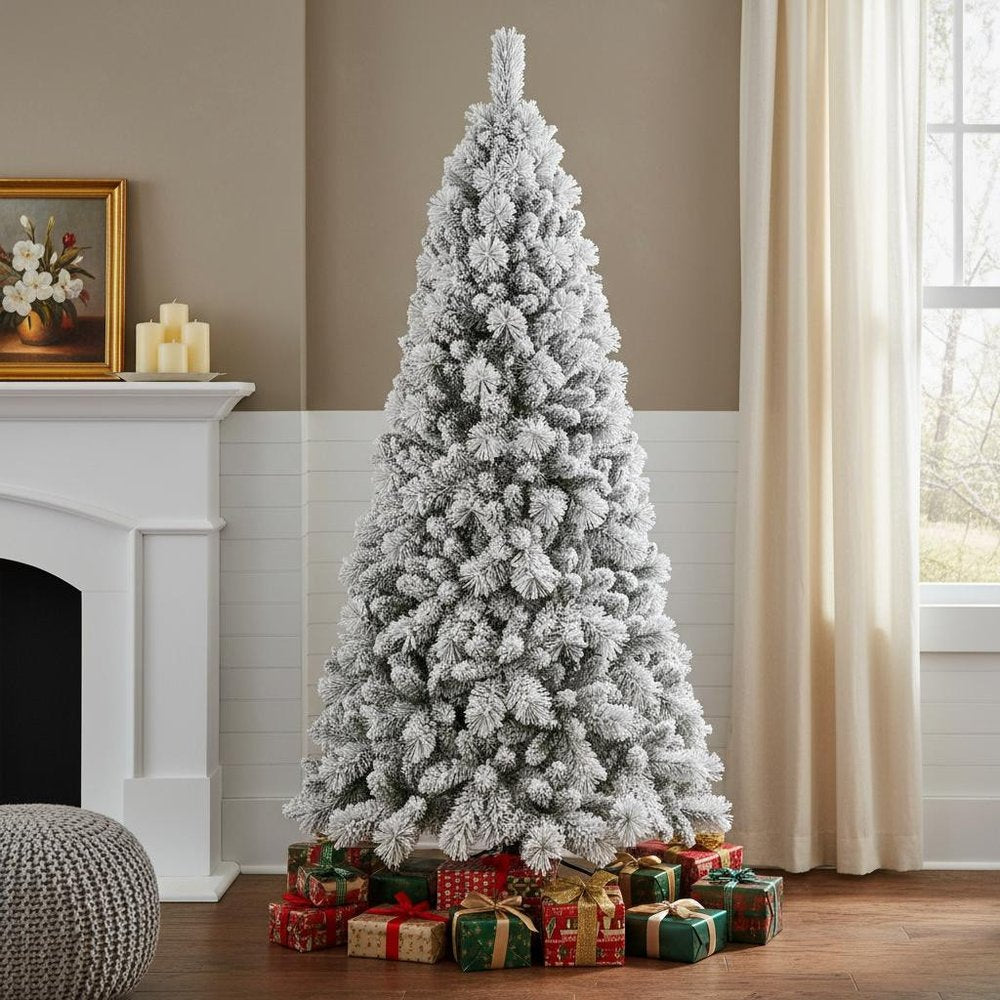 6' Full Flocked Pine Christmas Tree