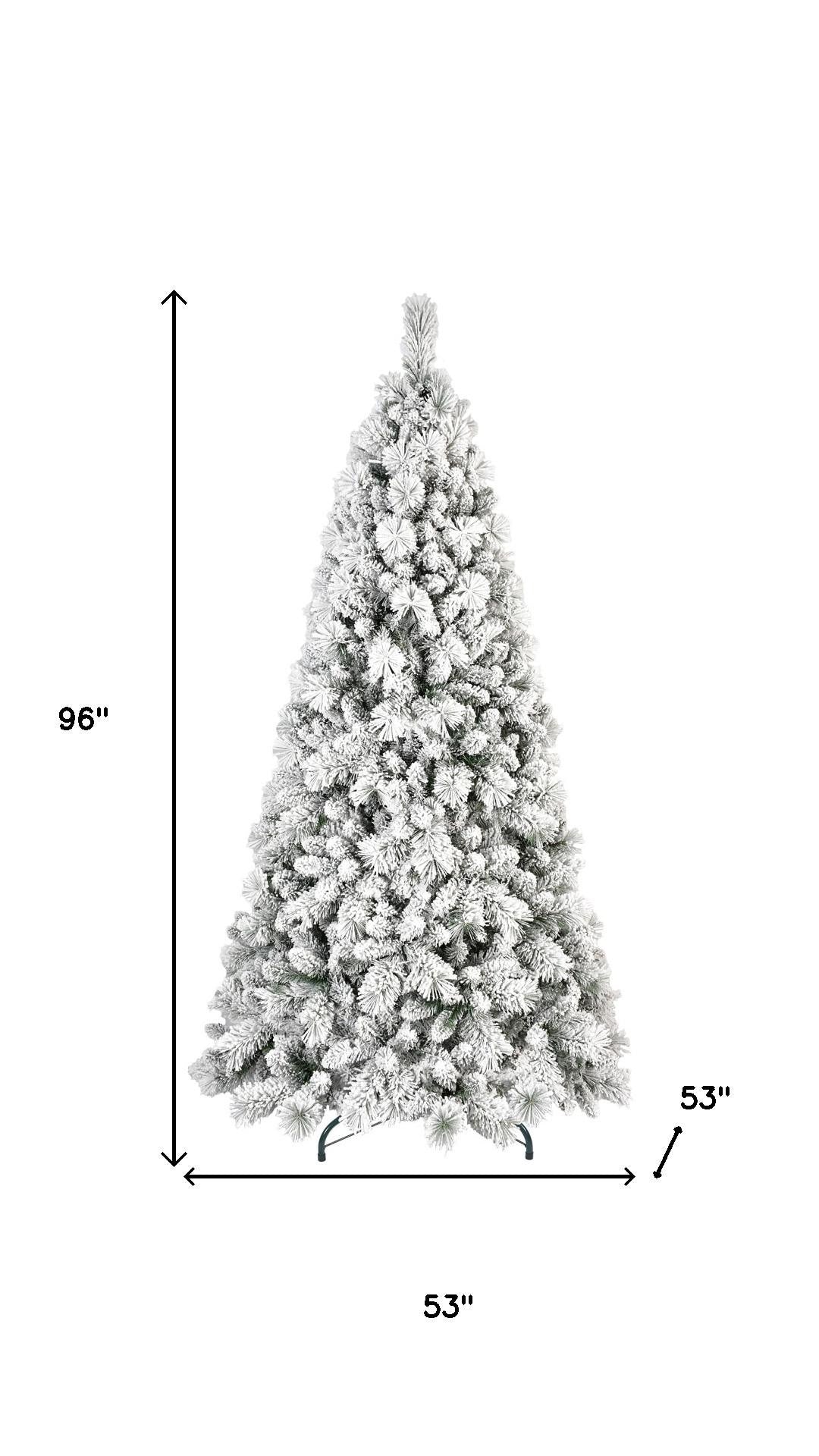 8' White Full Pine Christmas Tree