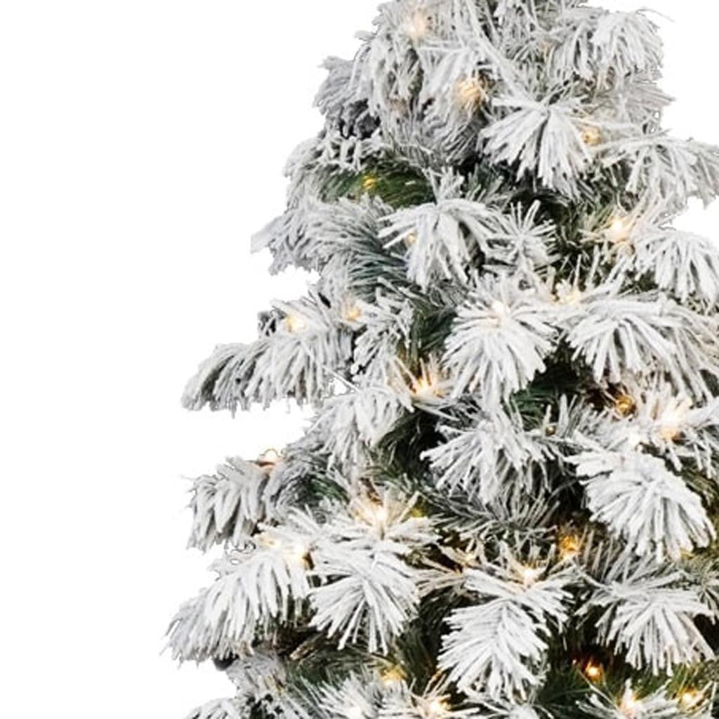 6' White Pre Lit Full Pine Christmas Tree