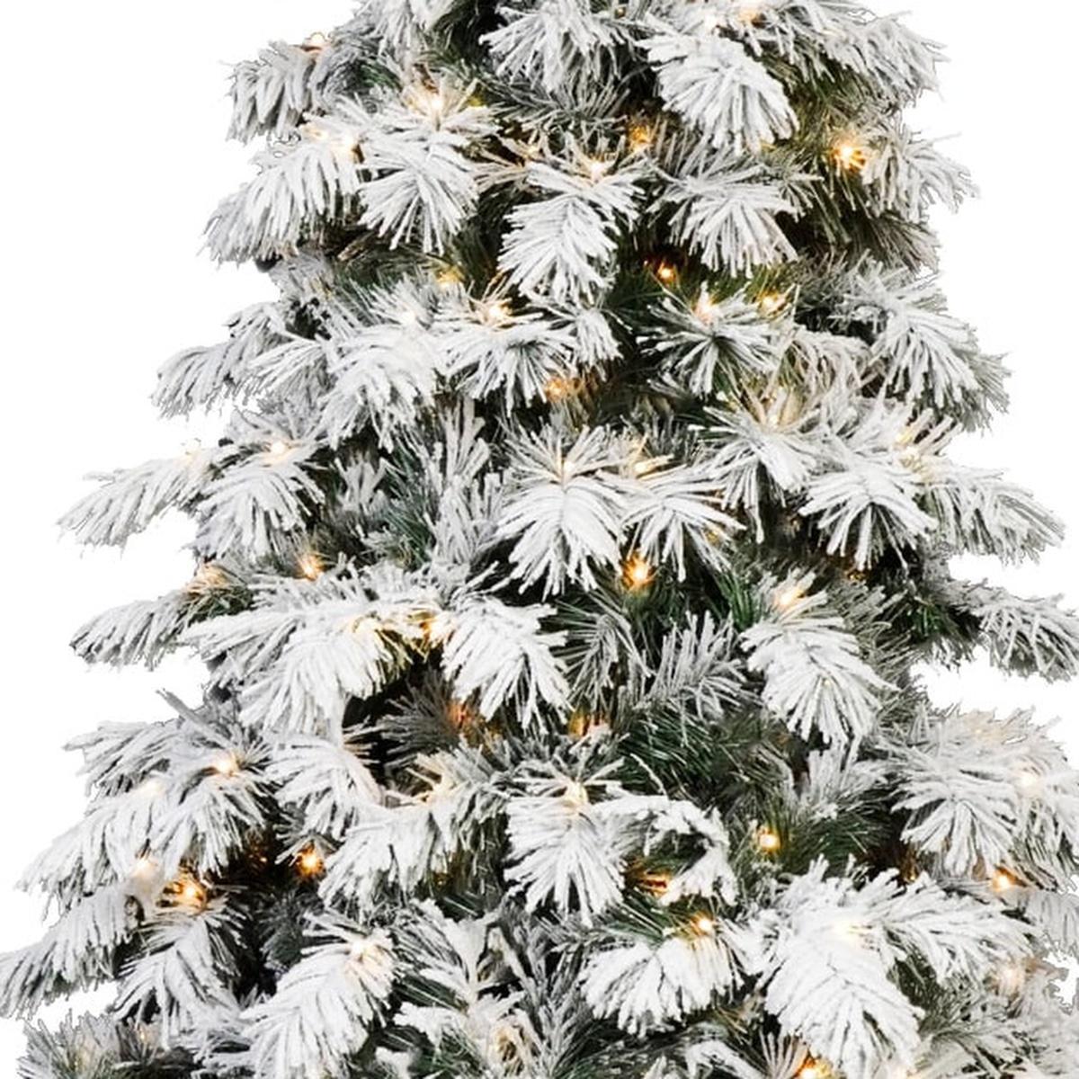 6' White Pre Lit Full Pine Christmas Tree