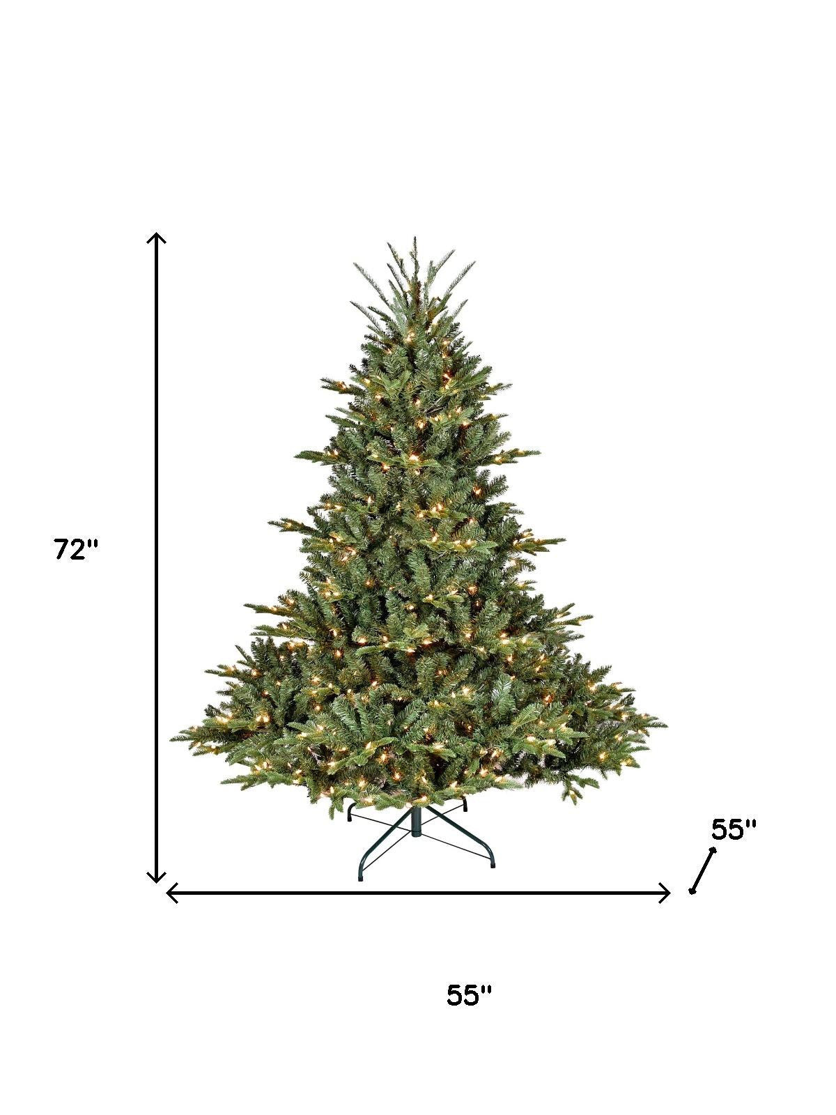 6' Pre Lit Full Pine Christmas Tree
