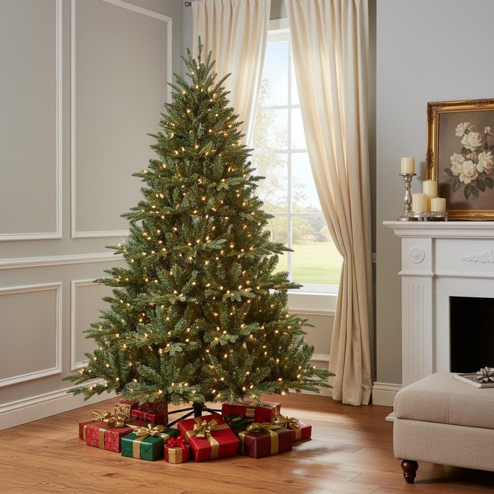 4' Pre Lit Full Pine Christmas Tree