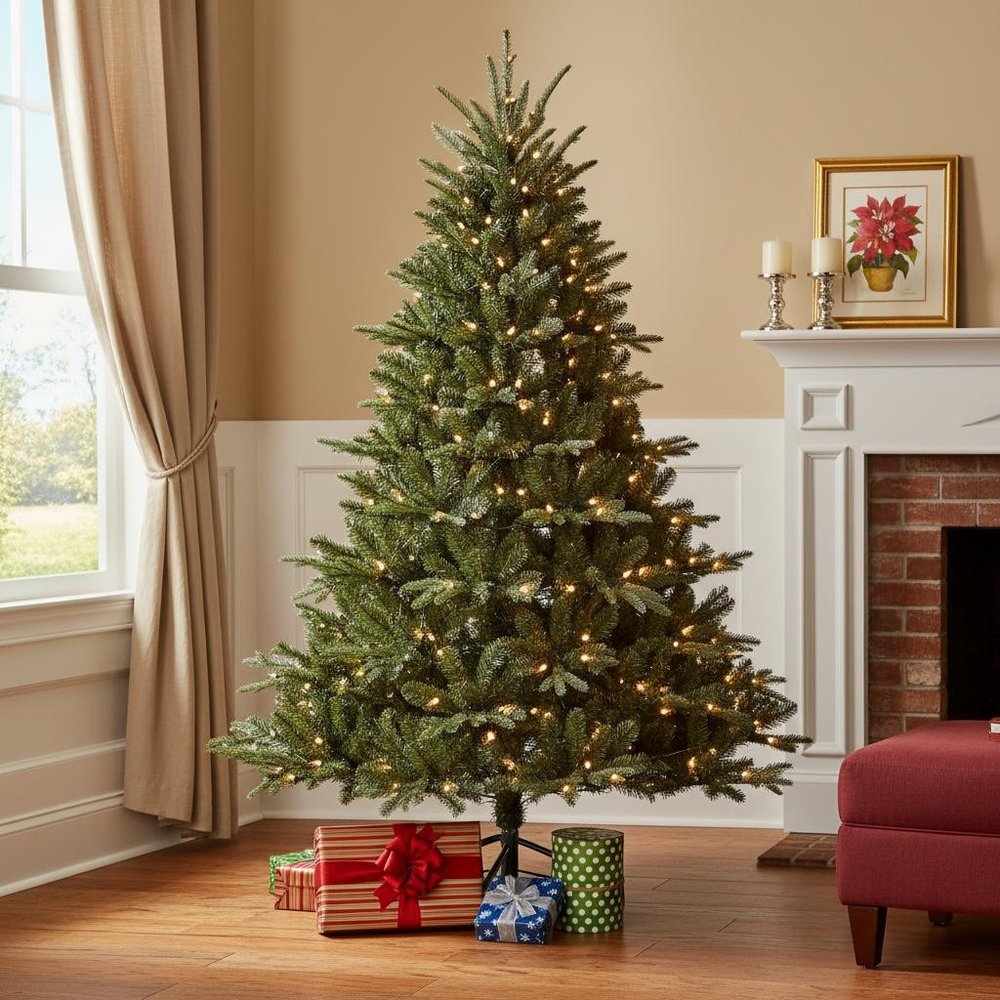 4' Pre Lit Full Pine Christmas Tree