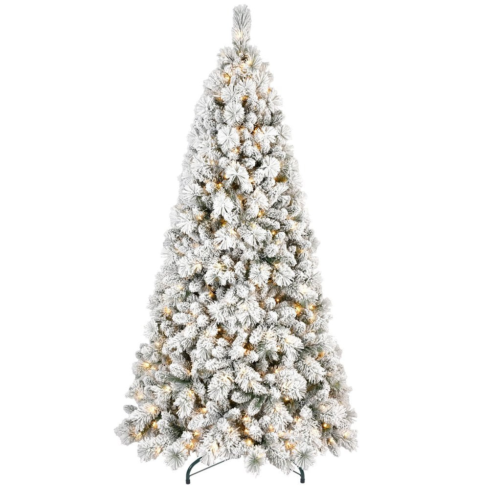 6' Pre Lit Full Flocked Fir Christmas Tree