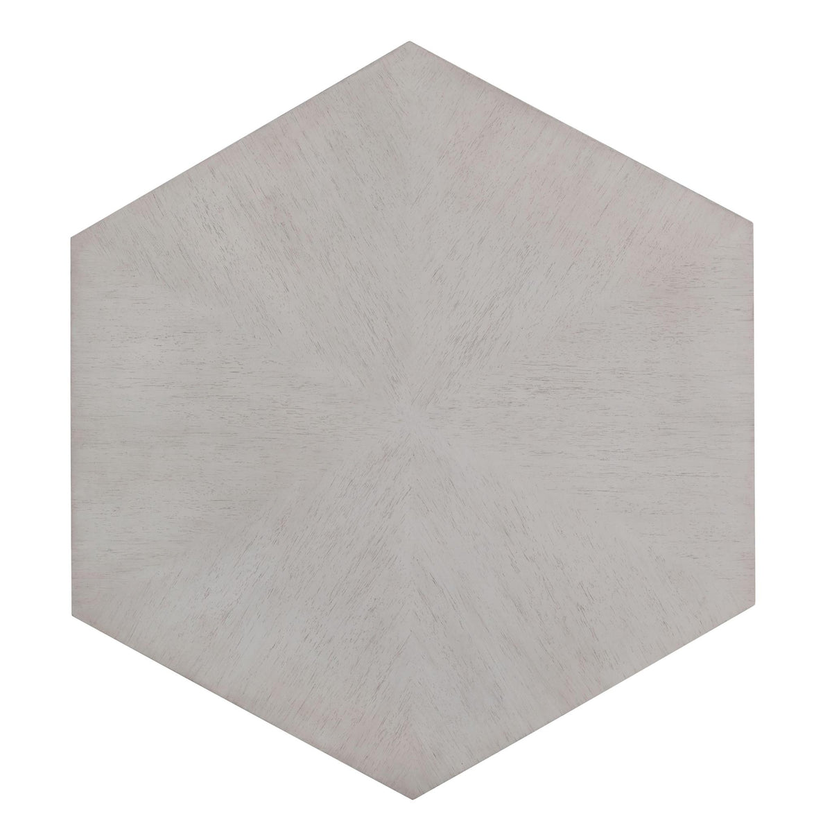 50" Gray Wood Hexagon Distressed Block Coffee Table