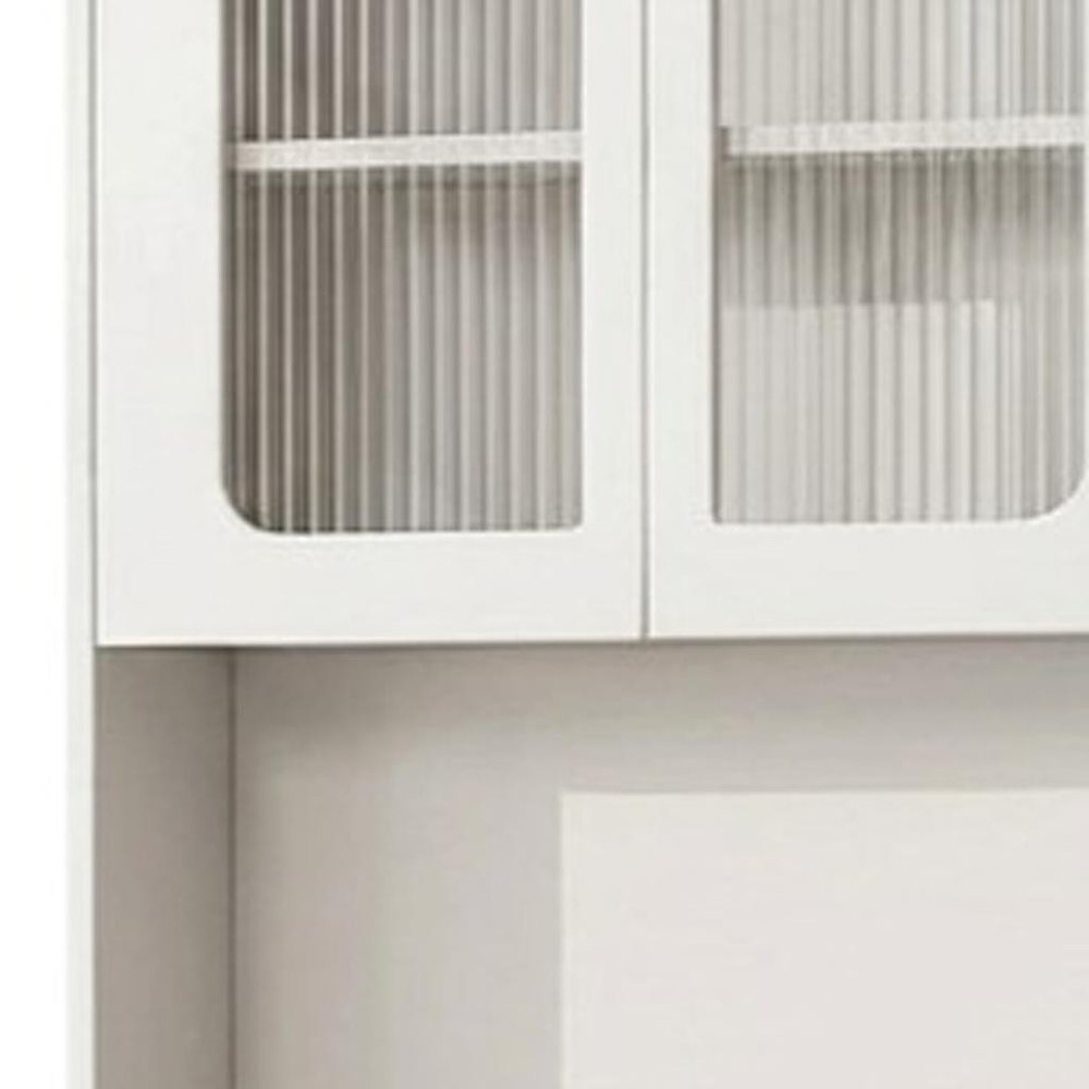 63" White Wood Lighted Mirrored Two Door Three Drawer Combo Dresser