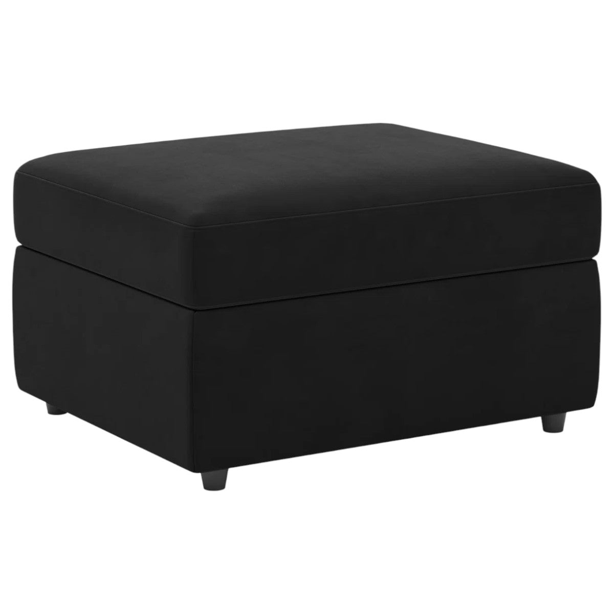 30" Black Velvet Ottoman With Storage