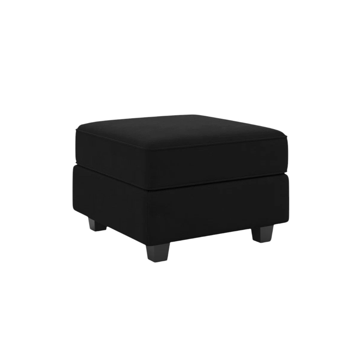 26" Black Microsuede Ottoman With Storage