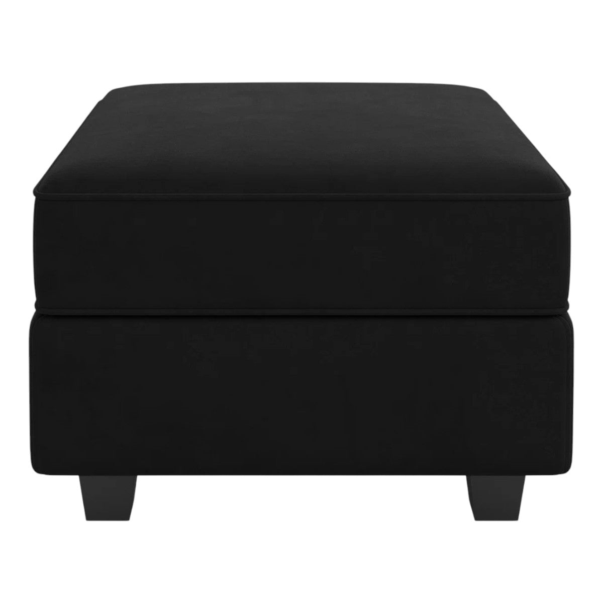 26" Black Microsuede Ottoman With Storage