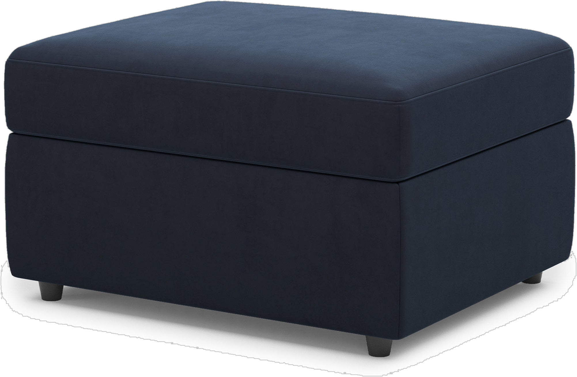 30" Blue And Black Velvet Ottoman With Storage