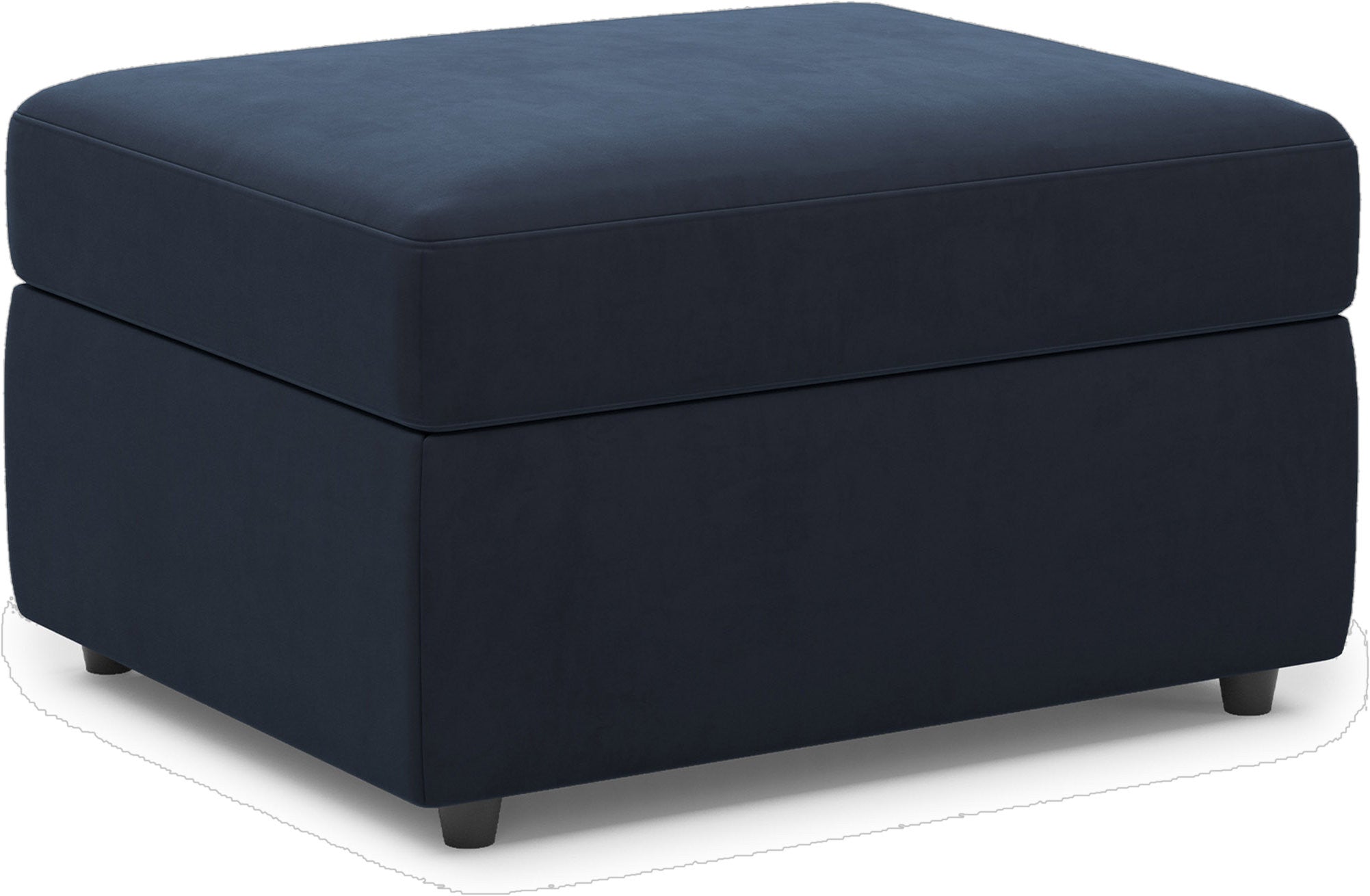 30" Blue And Black Velvet Ottoman With Storage