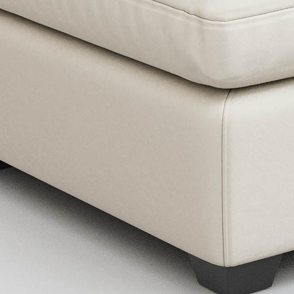 32" Beige and Black Velvet Ottoman