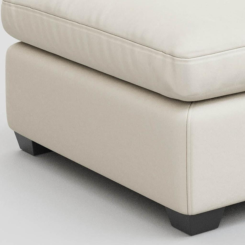 32" Beige and Black Velvet Ottoman