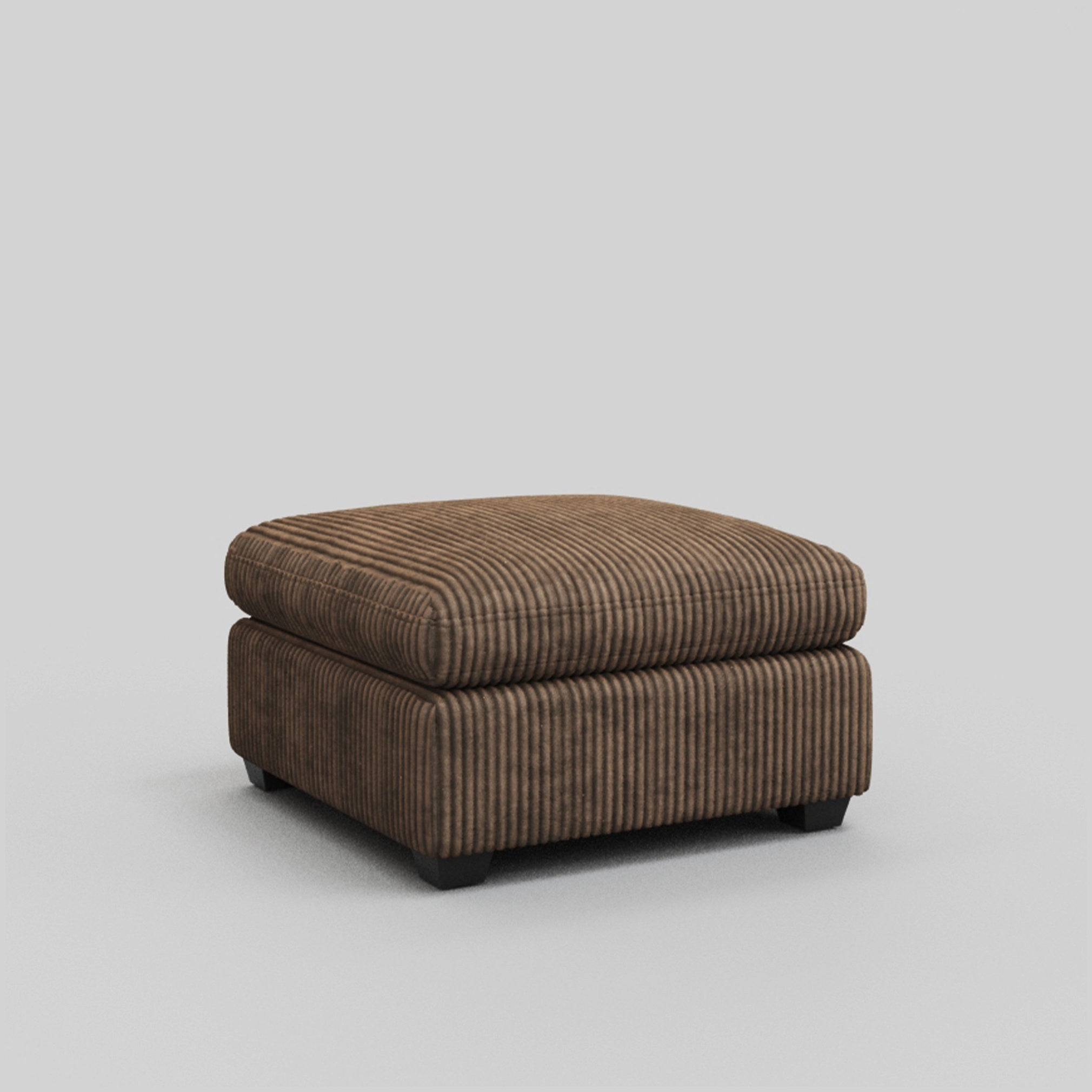 32" Brown and Black Corduroy Ottoman