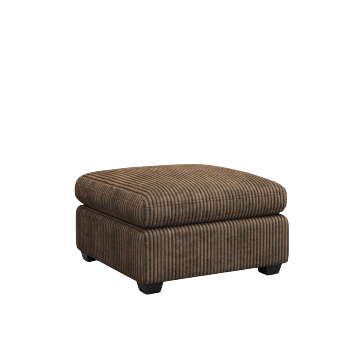 32" Brown and Black Corduroy Ottoman
