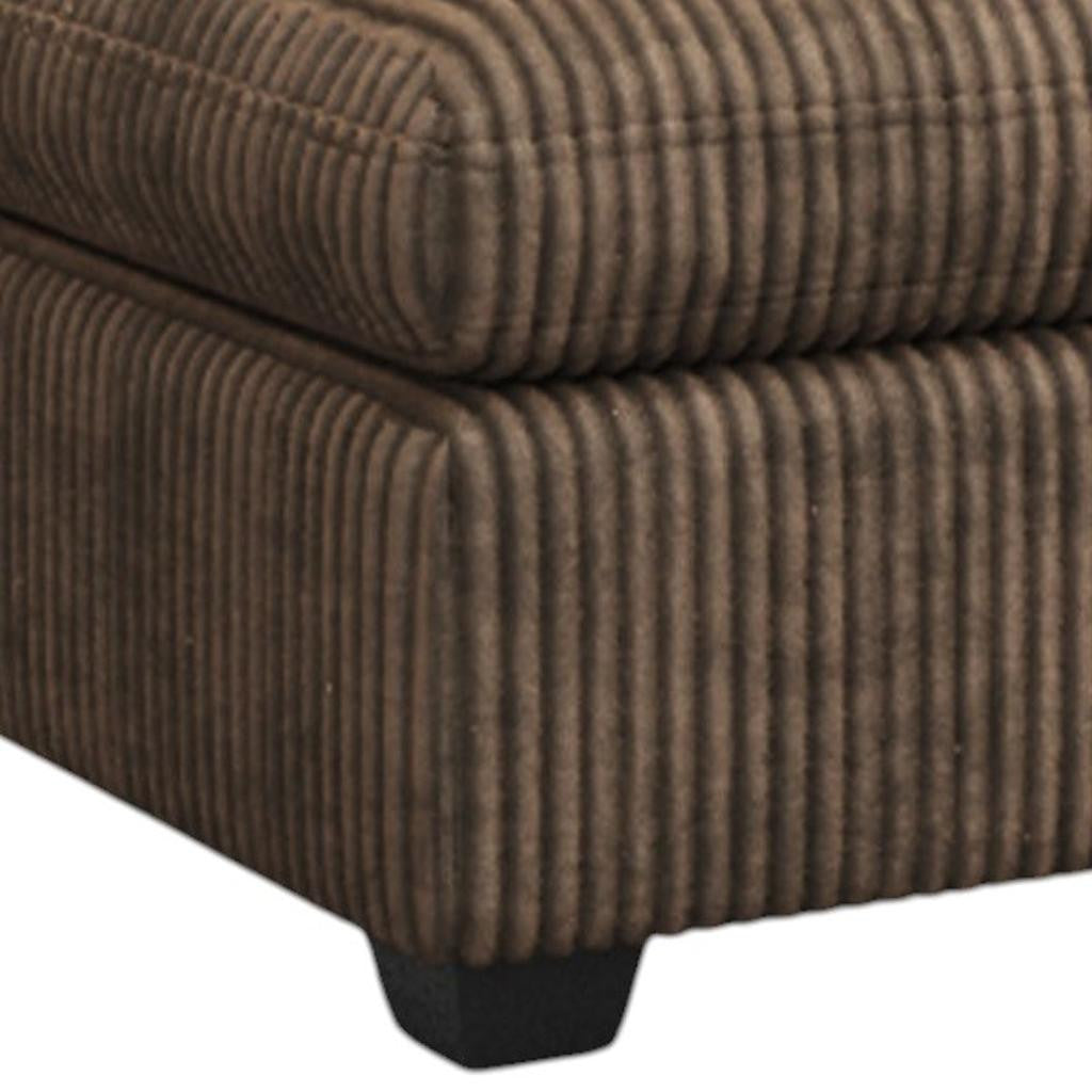 32" Brown and Black Corduroy Ottoman