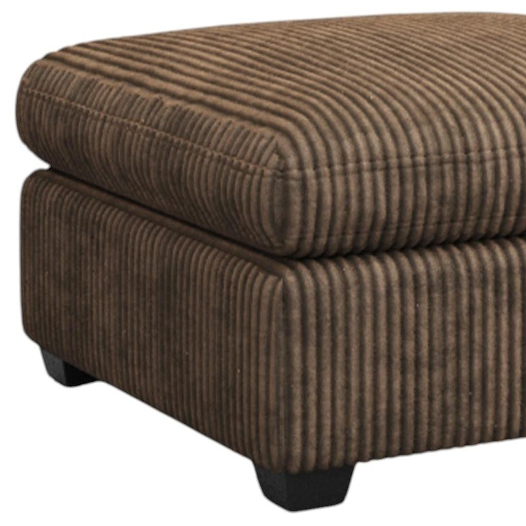 32" Brown and Black Corduroy Ottoman