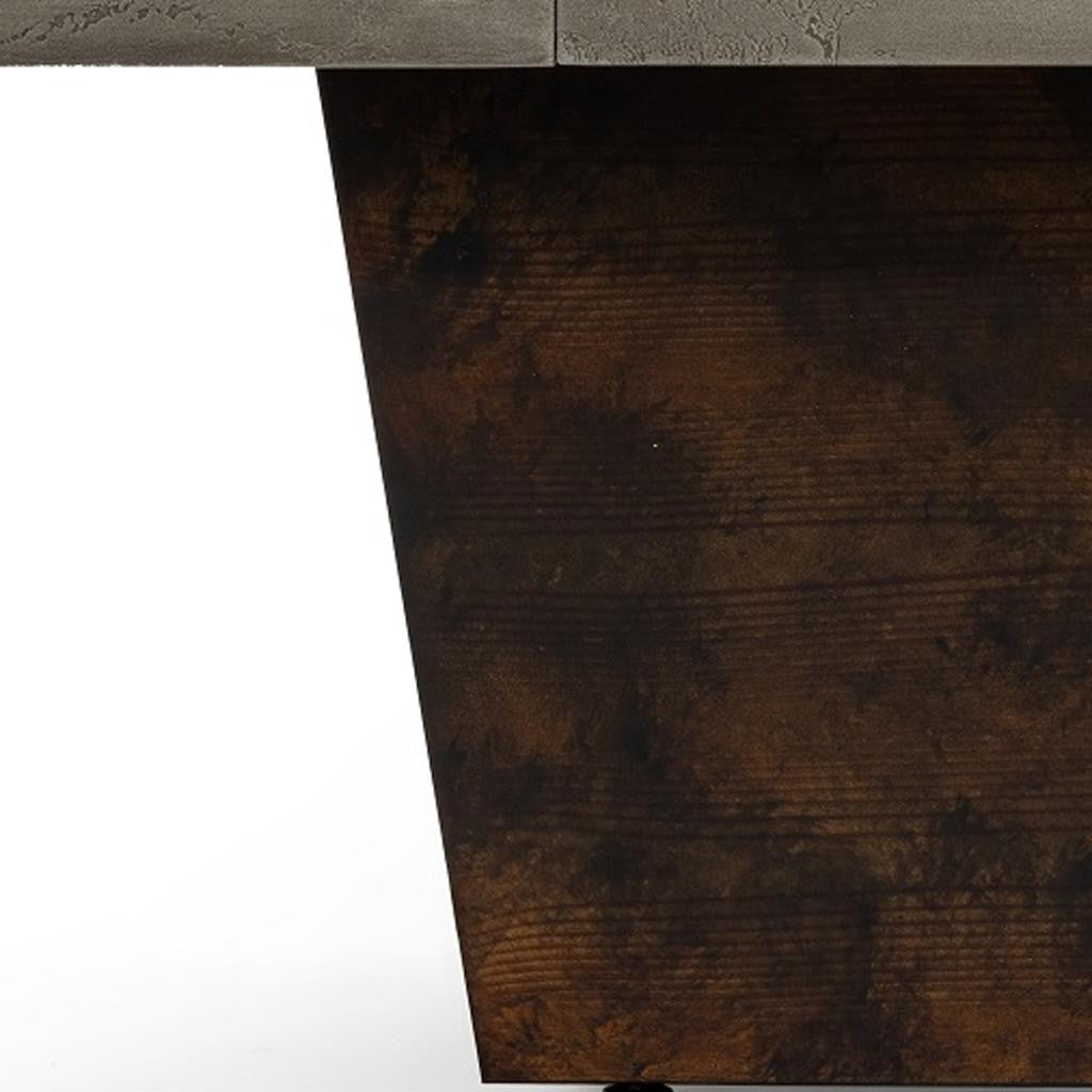 50000 BTU 42" Brown And Gray Iron Propane Rectangular Fire Pit Table With Cover