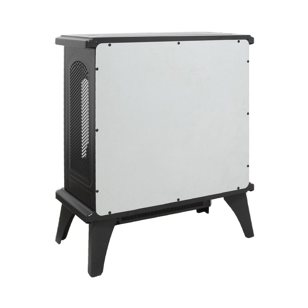 24" Black Metal Electric Fireplace With LED
