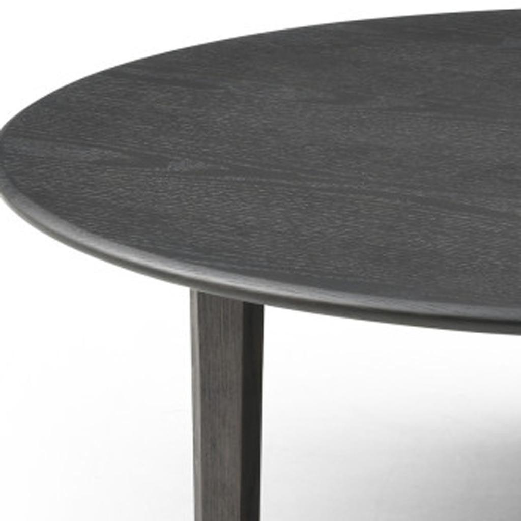 41" Black Solid Wood Round Coffee Table