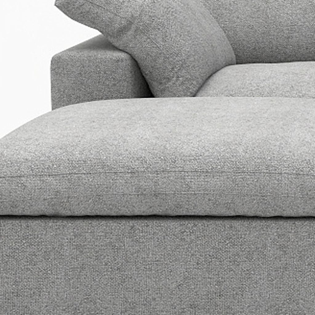 120" Light Gray Linen Blend Modular Universal Sofa With Ottoman And Storage