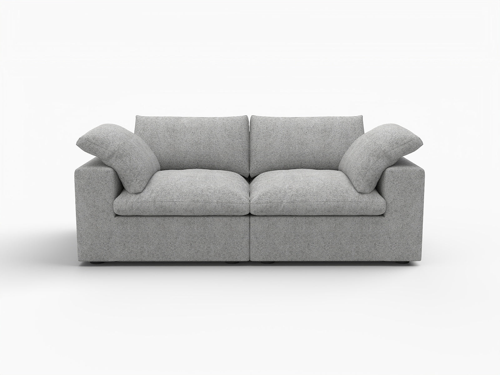 80" Light Gray Linen Blend Modular Loveseat