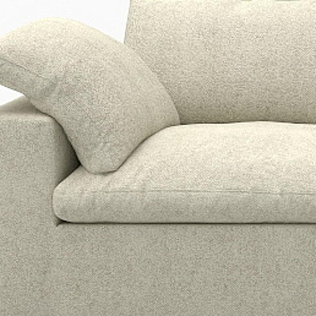 160" Khaki Linen Blend Modular Sofa With Ottoman And Toss Pillows
