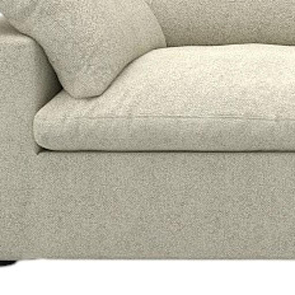 160" Khaki Linen Blend Modular Sofa With Toss Pillows
