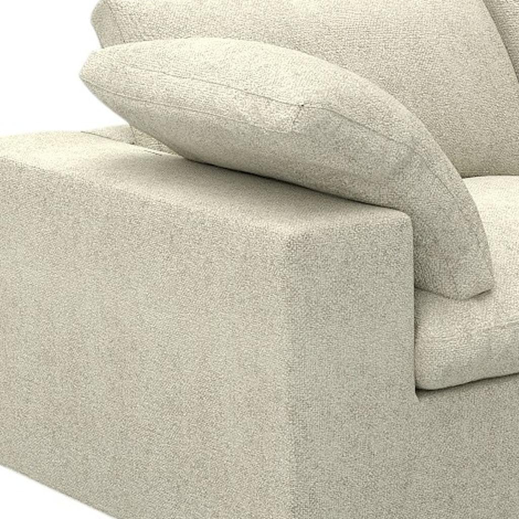 80" Khaki Linen Blend Modular Loveseat