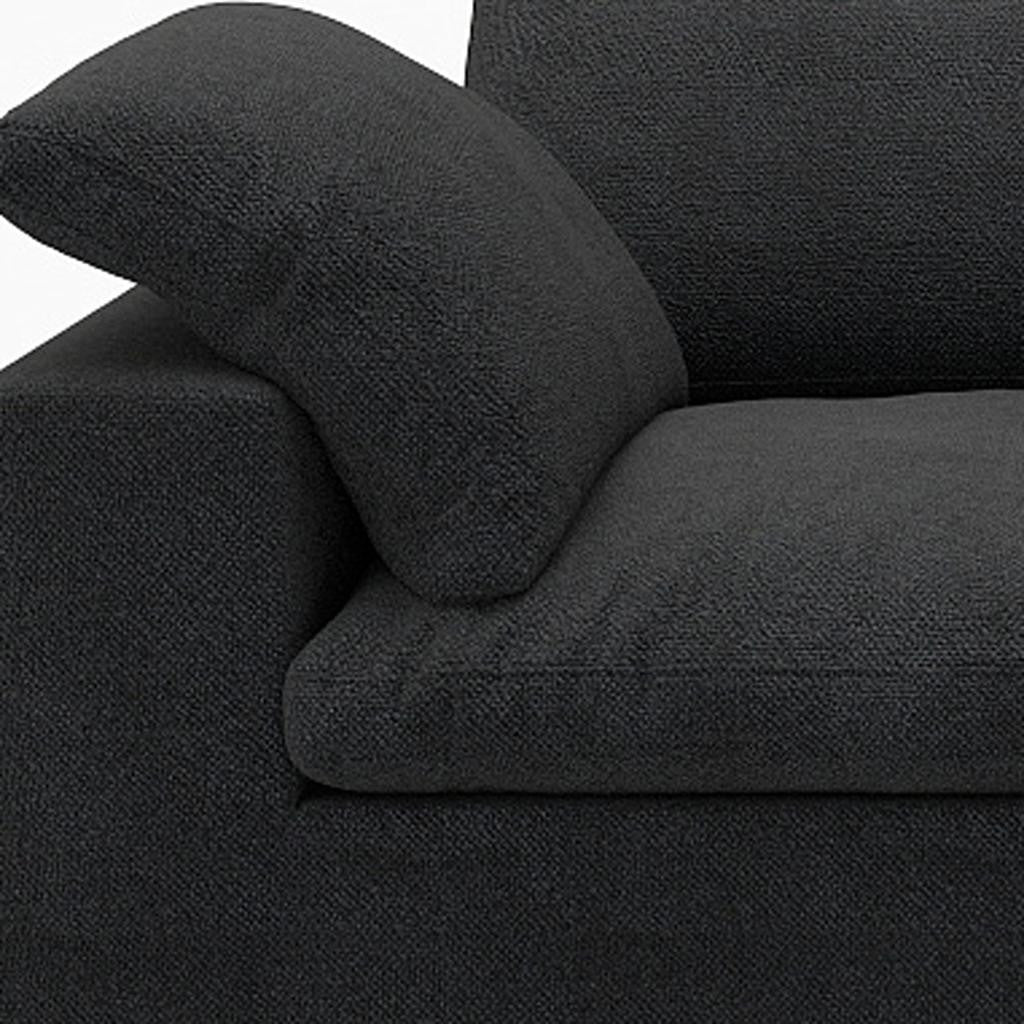 80" Black Linen Blend Modular Loveseat