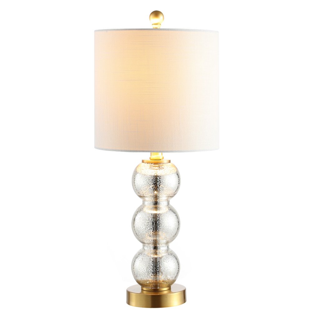 21" Gold Globe Table Lamp With Drum Shade