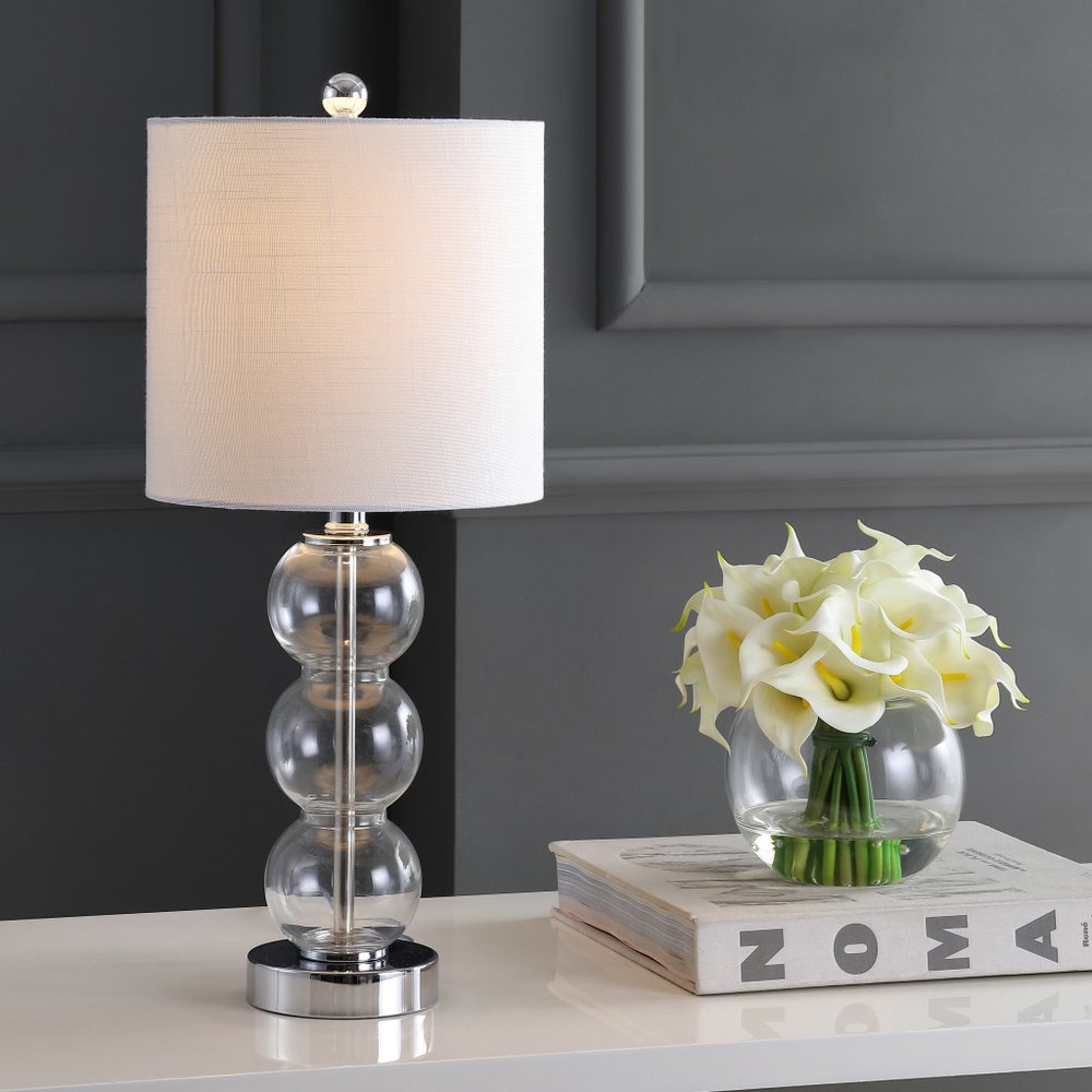 21" Silver Novelty Table Lamp With Globe Shade